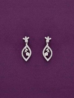 Kai Jewel - Sterling Silver Floral Elegance Drop Earrings