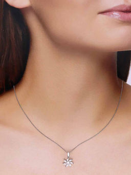 Kai Jewel - Sterling Silver Zircon Swirl Pendant with Chain