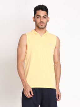 CHKOKKO - Men Cotton Tank Tops Sleeveless Yellow Vest
