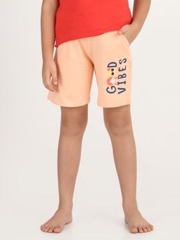 REBORN - Girls Printed Shorts - Peach