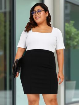 Martini - Women Black Plus Size Extra Stretch Pencil Skirt