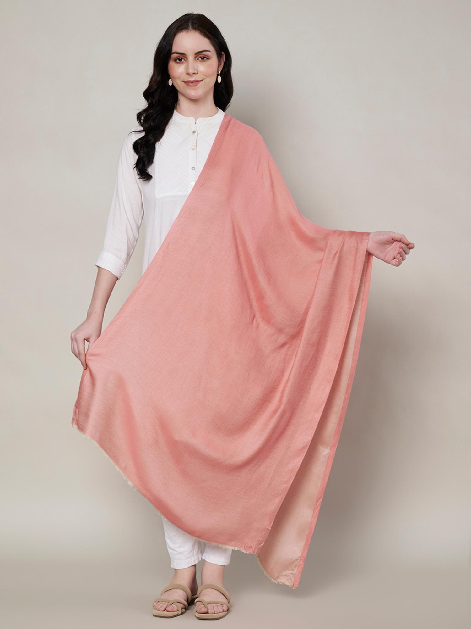 muffly Peach Bamboo Silk Stole for Women-picture-27