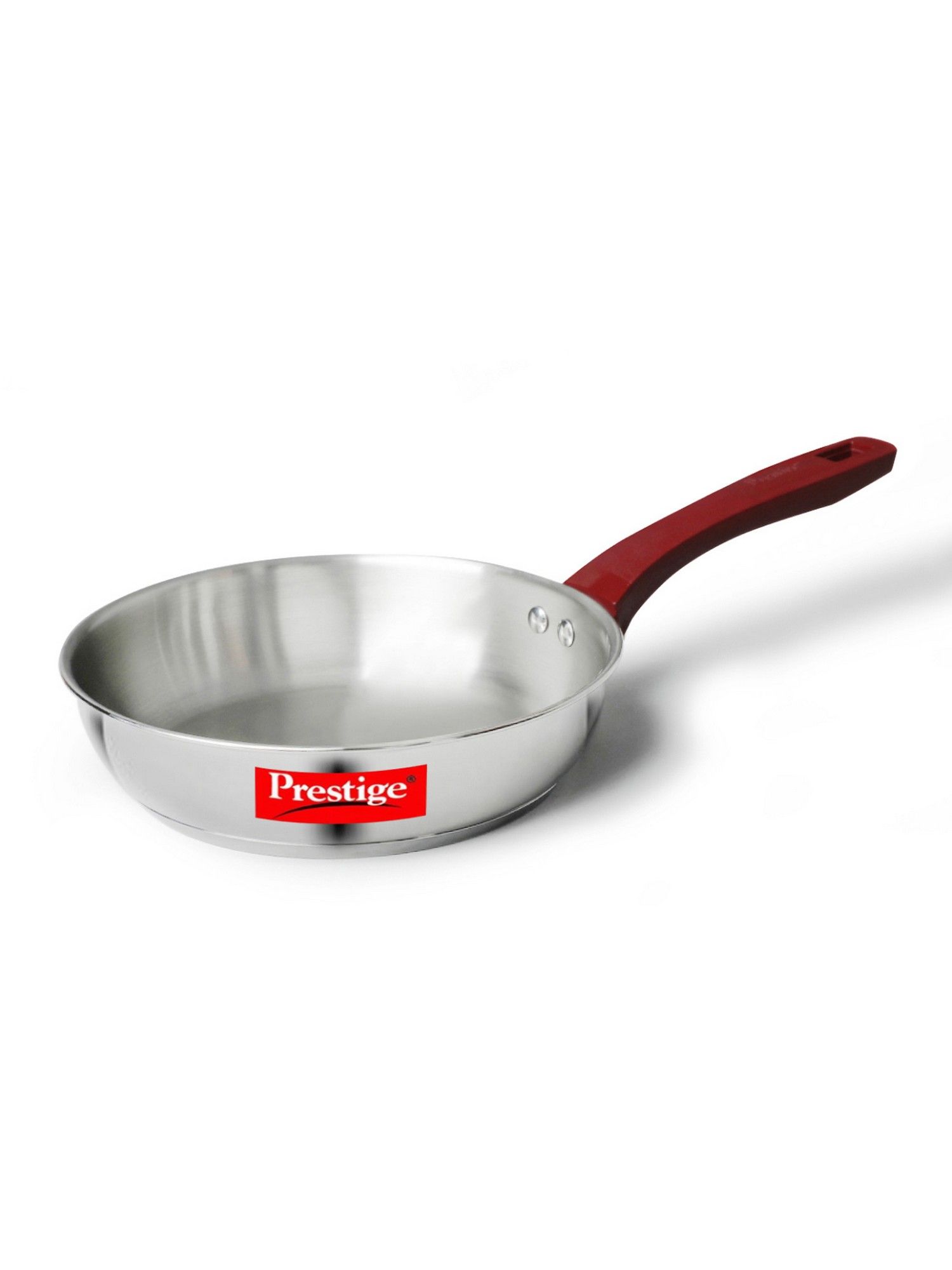 Prestige Platina Popular Stainless Steel Unique Impact Forged Bottom Fry Pan Silver