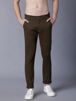HIGHLANDER - Men Olive Green Slim Fit Chinos