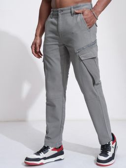 HIGHLANDER - Men Olive Comfort Slim Fit Cargos