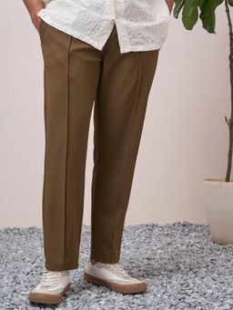 HIGHLANDER - Men Olive Solid Panelled Trousers