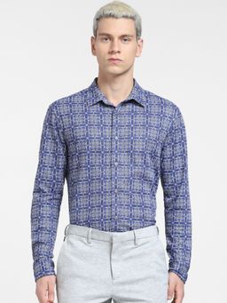 Jack & Jones - Blue Abstract Print Full Sleeves Shirt