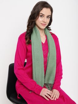 La Vastraa - Woolen Solid Green Scarf