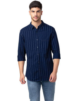 Spykar - Blue Full Sleeves Shirt for Men