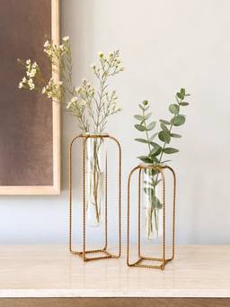 Mason Home - Braided Gold Test Tube Vases - Medium