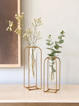 Mason Home - Braided Gold Test Tube Vases - Large