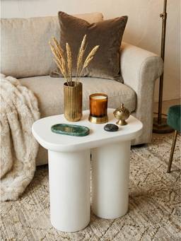THEGASBH - ABSTRACT WHITE SIDETABLE