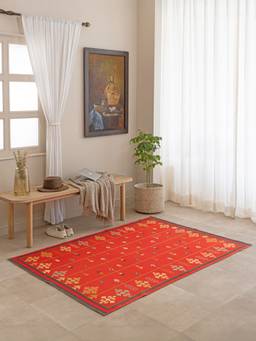 THEGASBH - SANSKRITI DESIGN COTTON PRINTED DHURRIE RUG
