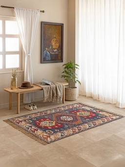 THEGASBH - KERALA CARPET RUG FOR LIVING ROOM WITH JUTE FRINGES