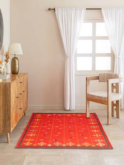 THEGASBH - SANSKRITI DESIGN COTTON PRINTED DHURRIE RUG