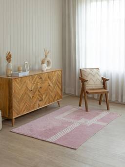 THEGASBH - AFRICAN PINK STRIPE COTTON RUG FOR BEDROOM