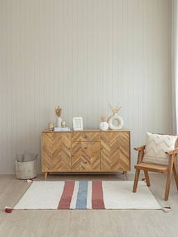THEGASBH - VENICE STRIPES RUST COTTON TUFTED FLOOR MAT