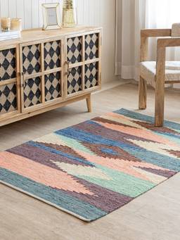 THEGASBH - FEMINA BLOOMING COTTON WOVEN RUG FOR LIVING ROOM