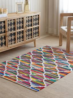 THEGASBH - PYRAMIND WOVEN COTTON DHURRIE FLOOR MAT
