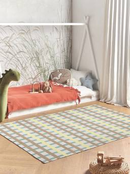 THEGASBH - KIDS GREEN STRIPES JAIPUR SPECIAL WOVEN DHURRIE MAT