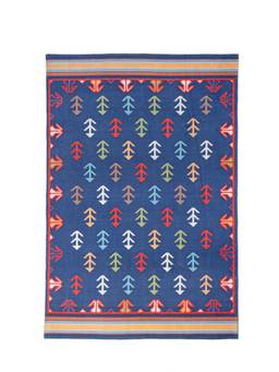 THEGASBH - BLUE MOTIF PRINTED DHURRIE RUG