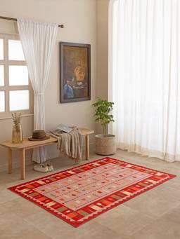 THEGASBH - JODHPUR KILA DESIGN PRINTED COTTON DHURRIE FOR ROOM