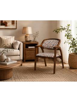 THEGASBH - AR M CHAIR WITH PRINTED UPHOLSTERY AND WOODEN LEGS