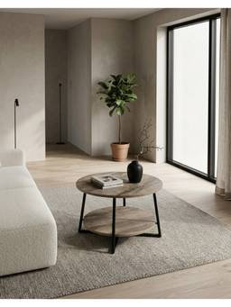 THEGASBH - DESIGNER OVAL SHAPE ACACIA WOOD COFFEE TABLE