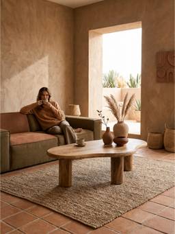 THEGASBH - ABSTRACT MARBLE FINISH COFFEE TABLE