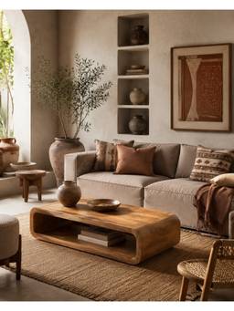 THEGASBH - BEIGE MARBLE FINISH COFFEE TABLE WITH IRON LEGS