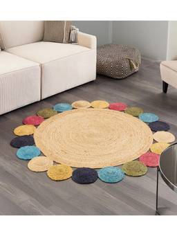 THEGASBH - ROUND TAMPI JUTE RUG COLOURFULL