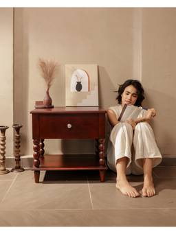 THEGASBH - DESIGNER MANGO WOOD BEDSIDE TABLE