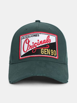 Jack & Jones - Green Cotton Embroidered Cap
