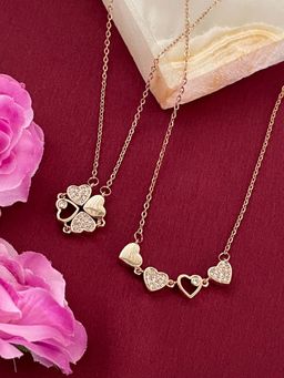 Digital Dress Room - (Wear It 2 Ways) Reversible Rose Gold Heart Necklace