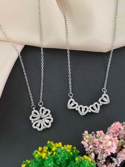 Digital Dress Room - Reversible Silver Heart Necklace