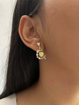ISHKAARA - Gold-Plated Stone Ded Contemporary Drop Earrings