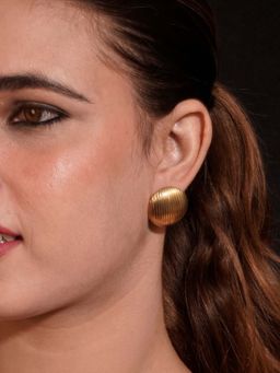 Niscka - Vintage Anti-Tarnish Gold-Toned Fancy Stud Earrings