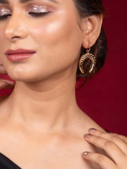 Niscka - Gold Plated Spiral Drop Earrings