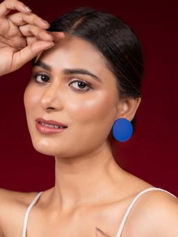 Niscka - Blue Big Fancy Stud Earrings