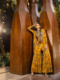 KALISTA - Saira Cape with Gharara & Bustier (Set of 3)