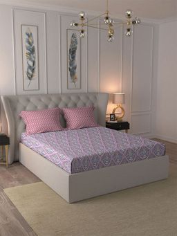 MYTRIDENT - Anna Purple Bedsheet with 2 Pillow Covers