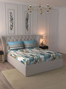 MYTRIDENT - Crossroads Blue Bedsheet with 2 Pillow Covers