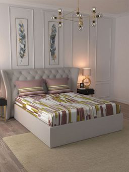 MYTRIDENT - Crossroads Mauve Bedsheet with 2 Pillow Covers