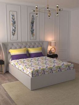 MYTRIDENT - Firefly Purple Bedsheet with 2 Pillow Covers