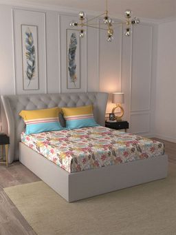 MYTRIDENT - Firefly Blue Bedsheet with 2 Pillow Covers