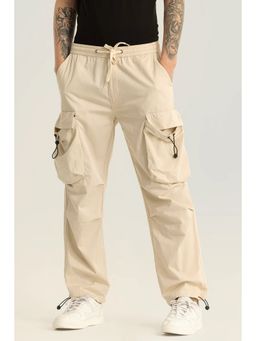 Snitch - Men Beige Solid Cargo