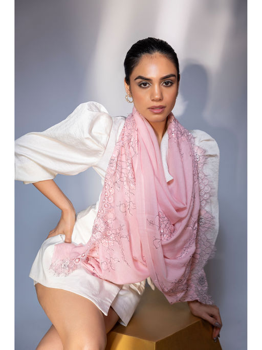 Buy Modarta By Kamakshi Pink Delicate Lace Beautiful Womens Winter