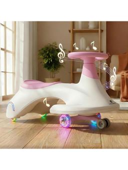 StarAndDaisy - Kids Twister Ride on Swing Car with Music (Pink)-2-4 Years