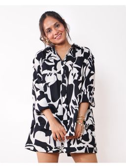 Sivaka India - Black and White Breezy Cotton Co-Ord (Set of 2)