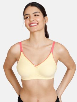 Zivame - Desi Kitsch Double Layered Non Wired 3-4Th Coverage Backless Bra - Mellow Yellow